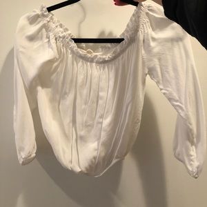 White flowy crop top